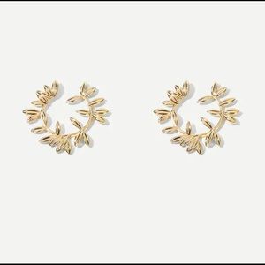 Leaf Decor Hoop Earrings
